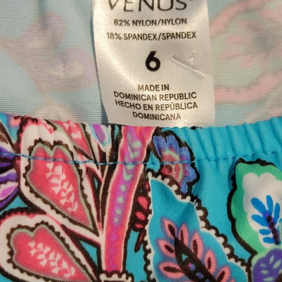 NWOT-WOMENS VENUS SWIMWEAR BIKINI BOTTOM LIGHT BLUE PAISELY PATTERNED-NWOT - Picture 7 of 7